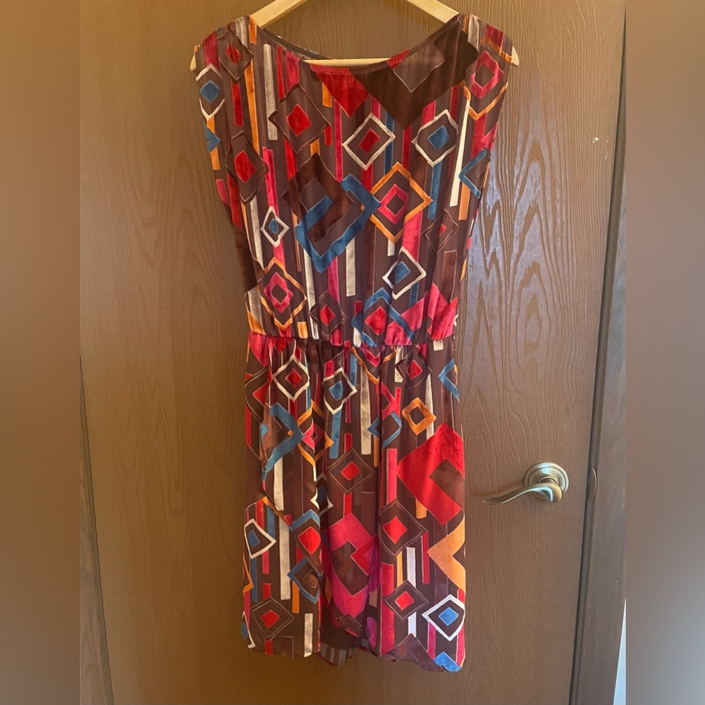 Alice + Olivia Velvet Geometric Pattern Dress